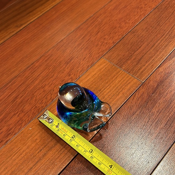 Art Glass Bird Figurine Glass Crystal Paper Weight Ornament blue green and clear - Picture 7 of 12
